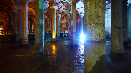 Image showing The Basilica Cistern - underground water reservoir build by Empe