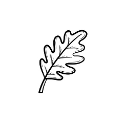 Image showing Oak leaf hand drawn sketch icon.