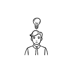Image showing Young leader hand drawn sketch icon.