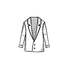 Image showing Male jacket hand drawn sketch icon.