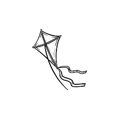 Image showing Kite hand drawn sketch icon.