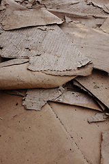 Image showing Torn discarded corrugated cardboard