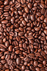 Image showing Dark roasted coffee beans background