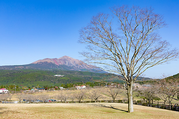 Image showing Mountain Kirishima and farm
