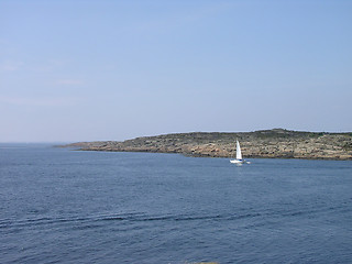 Image showing Sea with sailboat