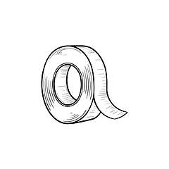 Image showing Adhesive tape hand drawn sketch icon.