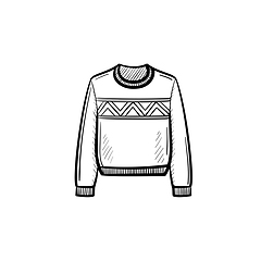 Image showing Sweater hand drawn sketch icon.