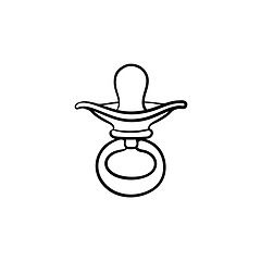 Image showing Pacifier hand drawn outline doodle icon.