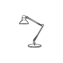 Image showing Table lamp hand drawn sketch icon.