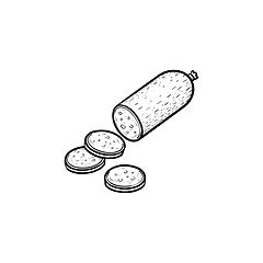 Image showing Wurst hand drawn sketch icon.