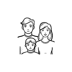 Image showing Family members hand drawn sketch icon.