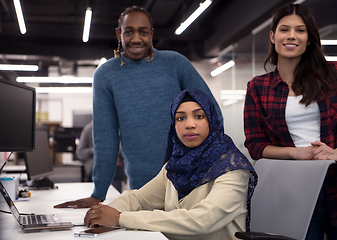 Image showing multiethnics team of software developers working together