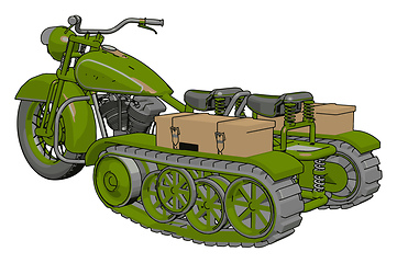 Image showing 3D vector illustration on white background  of a military motorc