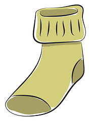 Image showing Clipart of a showcase green-colored warm sock over white backgro