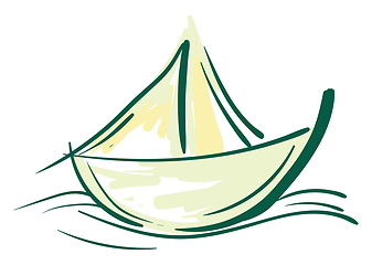 Image showing Sailing boat painting vector or color illustration