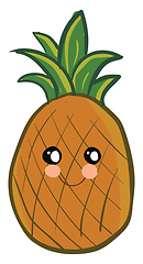 Image showing Cute pineapple vector or color illustration