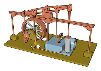 Image showing A steam engine Machine vector or color illustration