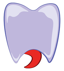 Image showing Tooth vector color illustration.