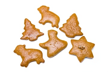 Image showing Butter cookieas against white isolated background