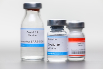 Image showing Vaccine for virus in small bottles