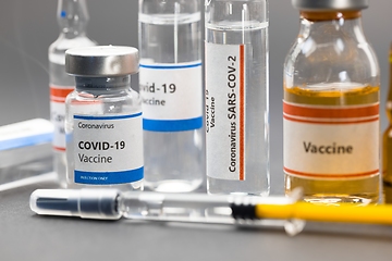 Image showing Vaccine for virus in small bottles