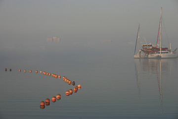 Image showing Misty morning in Qatar