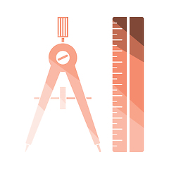 Image showing Compasses and scale icon