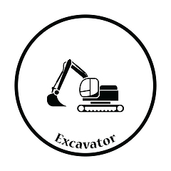 Image showing Icon of construction bulldozer