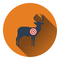 Image showing Icon of deer silhouette with target 