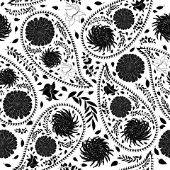 Image showing Oriental paisley seamless pattern