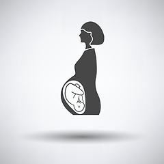 Image showing Pregnant woman with baby icon