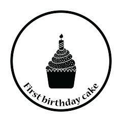 Image showing First birthday cake icon