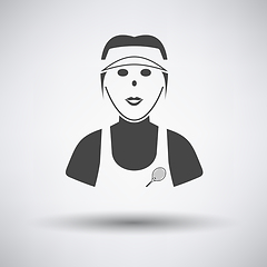 Image showing Tennis woman athlete head icon