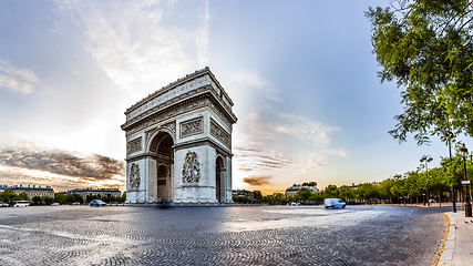 Image showing Paris Triumphal Arch the Arc de Triomphe de l\'Etoile, France