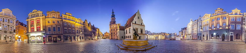 Image showing Night Skyline of Poznan Old Market Square in western Poland.