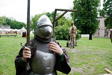 Image showing Boy in knight armour