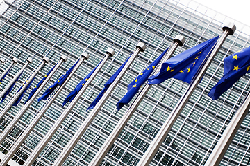 Image showing European commission with European flags