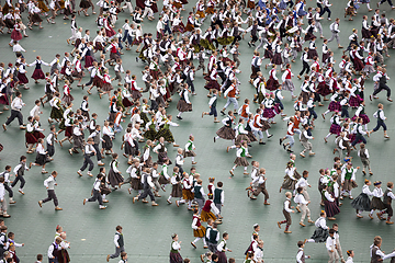 Image showing Dancers perform at the Grand Folk dance concert of Latvian Youth