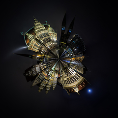 Image showing Night Mini planet of Bremen main market square