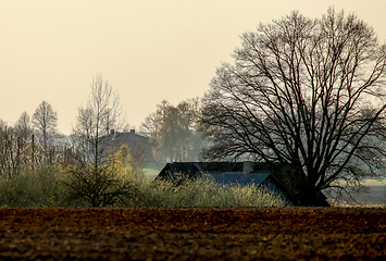 Image showing Plowed field in spring season.