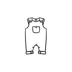 Image showing Piece of baby clothing hand drawn outline doodle icon.