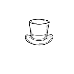 Image showing Top hat hand drawn sketch icon.