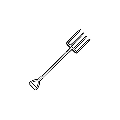 Image showing Pitchfork hand drawn sketch icon.