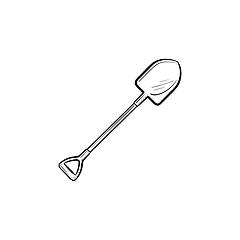 Image showing Shovel hand drawn sketch icon.