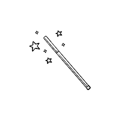 Image showing Magic wand hand drawn sketch icon.