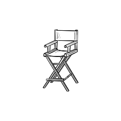 Image showing Movie director chair hand drawn sketch icon.