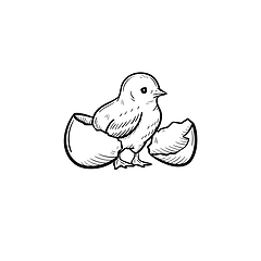 Image showing Chick hand drawn sketch icon.