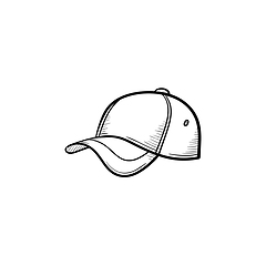 Image showing Baseball hat hand drawn sketch icon.