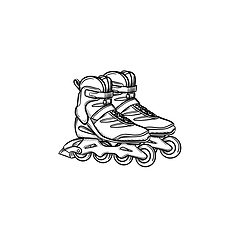 Image showing Roller shoes hand drawn sketch icon.