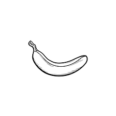 Image showing Banana hand drawn sketch icon.